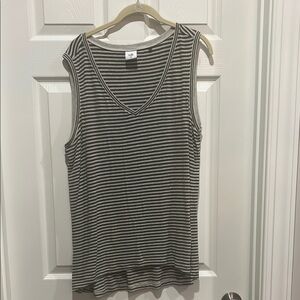 CAbi green and White Striped Sleeveless Tank Top